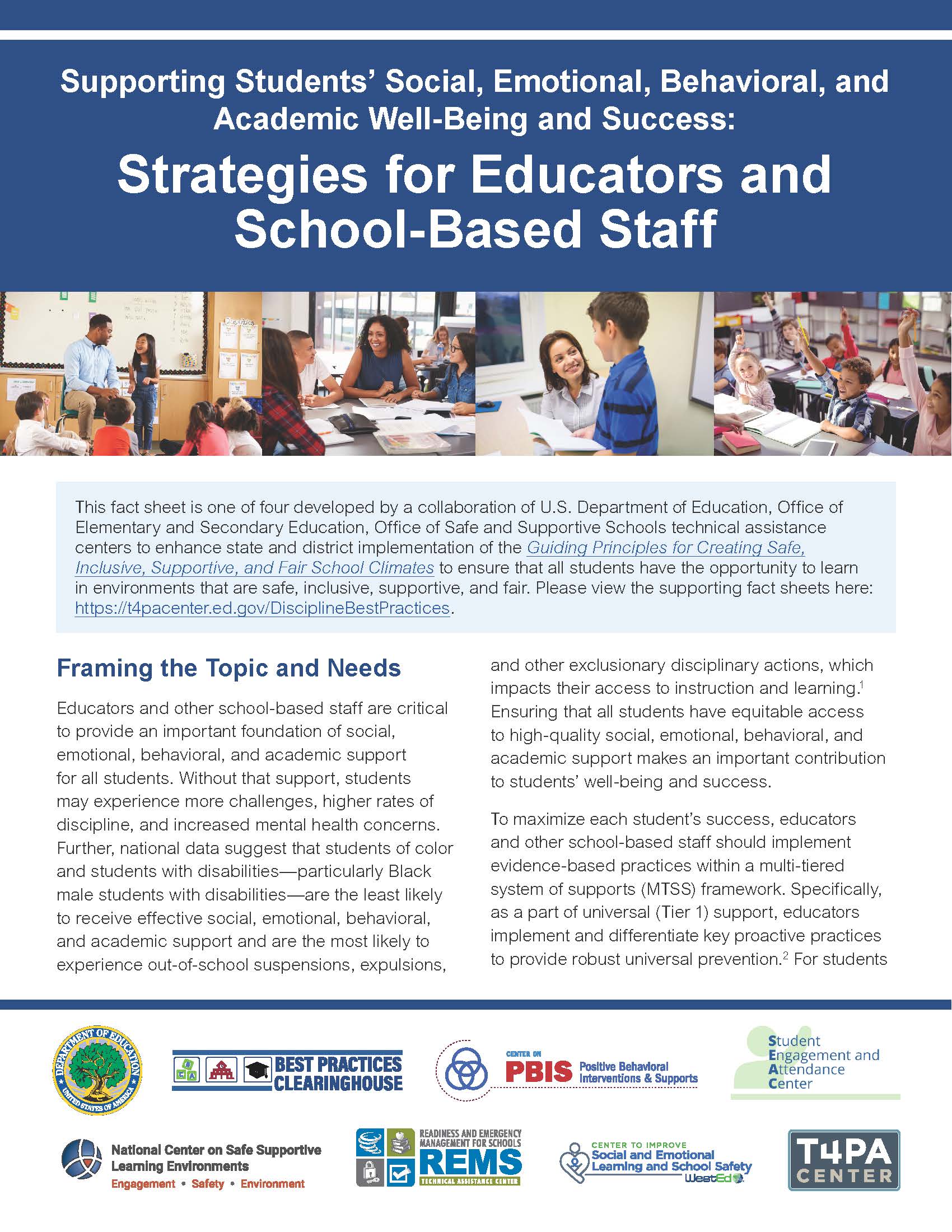 Strategies for Educators and School-Based Staff