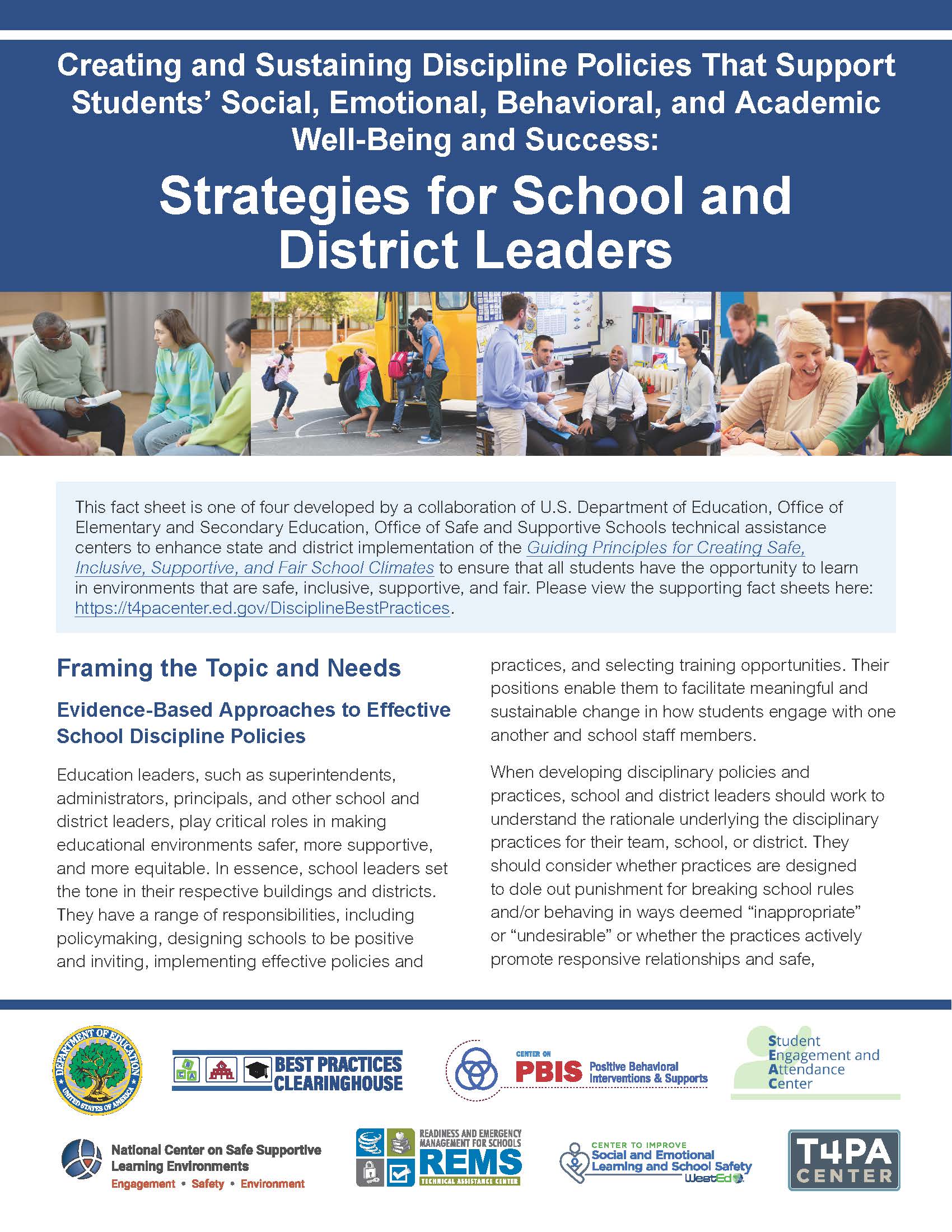 Strategies for School and District Leaders Fact sheet